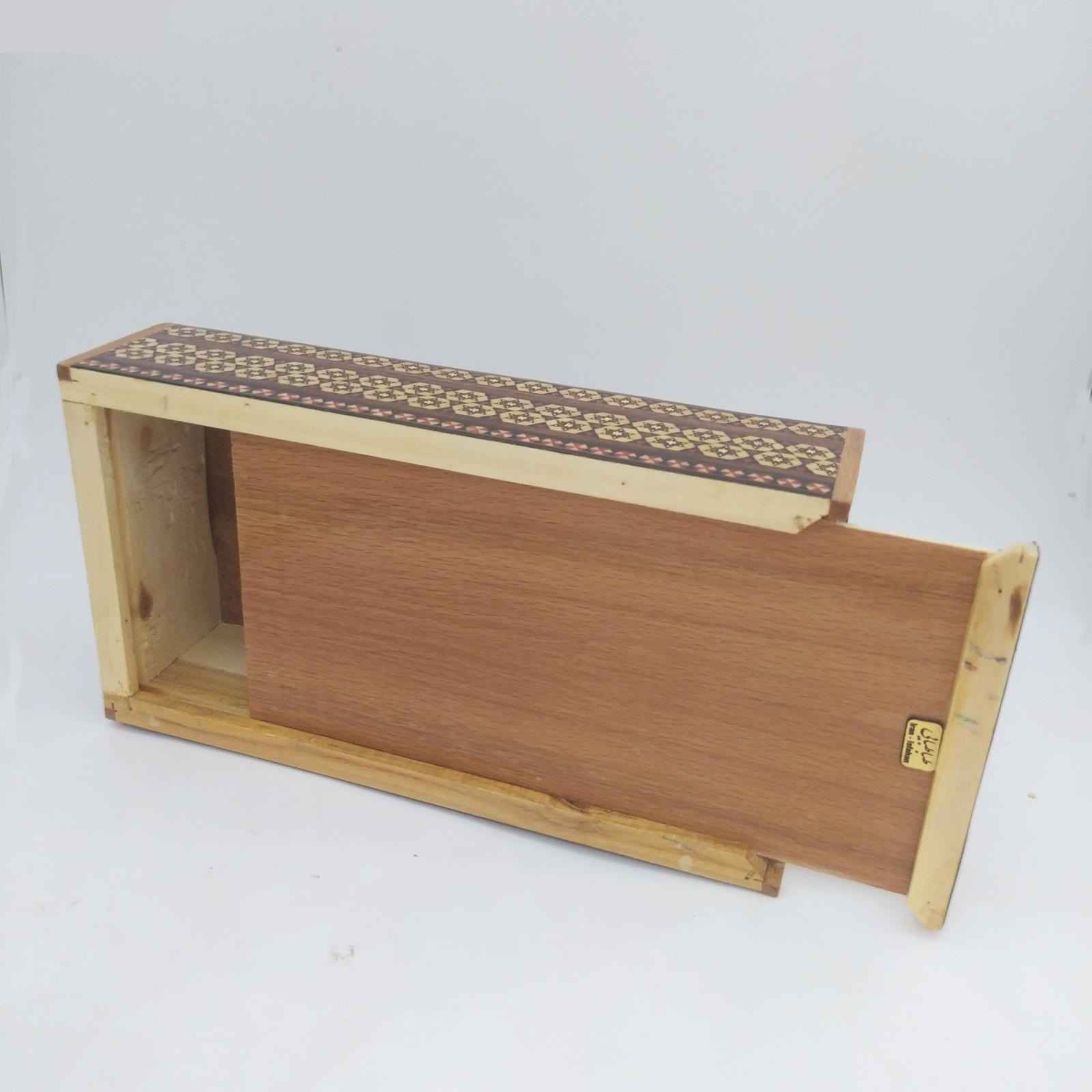 Handgefertigte persische Holz-Taschentuchbox – Khatamkari Golsar