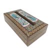 Handgefertigte persische Holz-Taschentuchbox – Khatamkari Golsar II