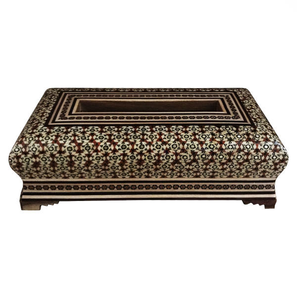 Handgefertigte persische Holz-Taschentuchbox – Khatamkari Nafis