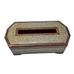 Handgefertigte persische Holz-Taschentuchbox – Khatamkari Setareh