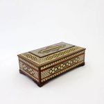 Handgefertigte persische Holz-Taschentuchbox – Khatamkari Shamse