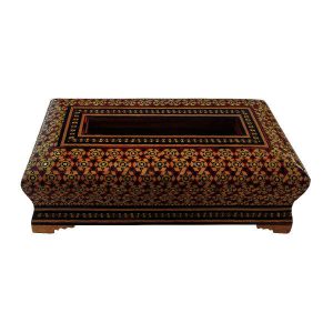 Handgefertigte persische Holz-Taschentuchbox – Khatamkari Vira