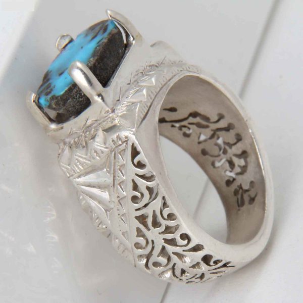 Persischer Silberring mit Neyshabur Türkis Hiraad II