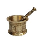 Messingmörser & Stößel mit traditionellem persischem Blumenmuster Aram
