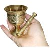 Messingmörser & Stößel mit traditionellem persischem Blumenmuster Arashi