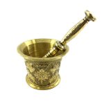 Messingmörser & Stößel mit traditionellem persischem Blumenmuster Arshia