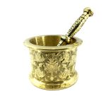 Messingmörser & Stößel mit traditionellem persischem Blumenmuster Parimah