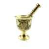 Messingmörser & Stößel mit traditionellem persischem Blumenmuster Parmoon