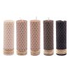 Set von 5 Bienenwachssäulenkerzen Modell Bunt III (2x)