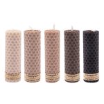 Set von 5 Bienenwachssäulenkerzen Modell Bunt III (2x)