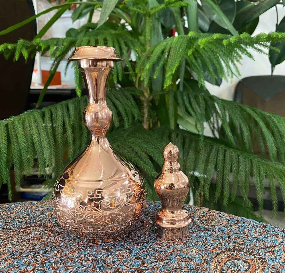 Dekorative Kupferflasche – Handgefertigt, gehämmert Sevda