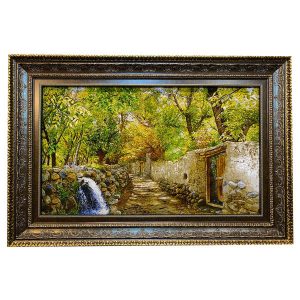 Handgeknüpfter persischer Bildteppich aus Tabriz, der einen Garten darstellt