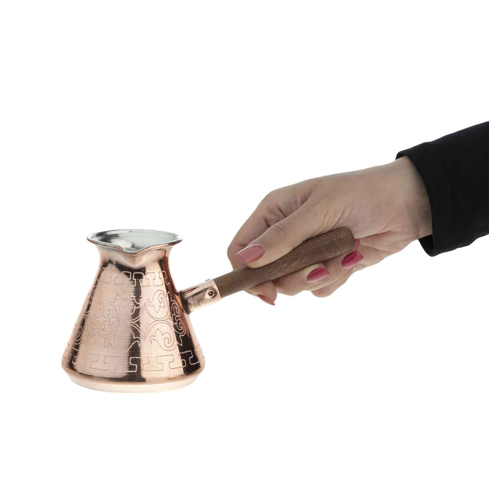 Türkische Kaffeekanne – Traditionell gehämmerter Kupfer-Cezve / Ibrik, Sun