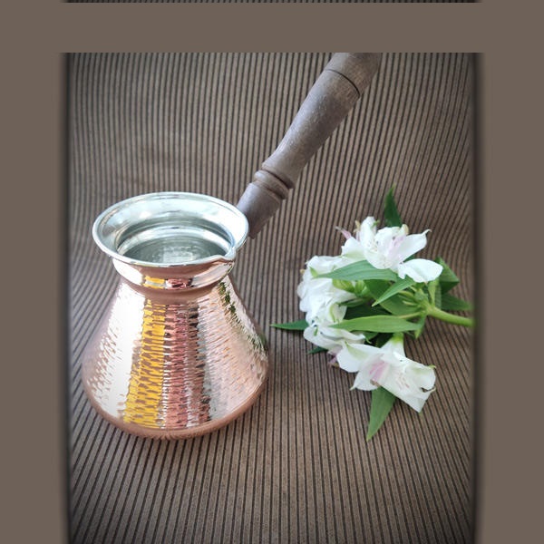 Türkische Kaffeekanne – Traditionell gehämmerter Kupfer-Cezve / Ibrik, Vida