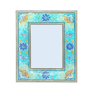 Persischer Holzspiegelrahmen – Khatamkari Modell Blau
