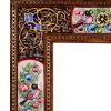 Persischer Holzspiegelrahmen – Pfauen-Khatamkari-Design