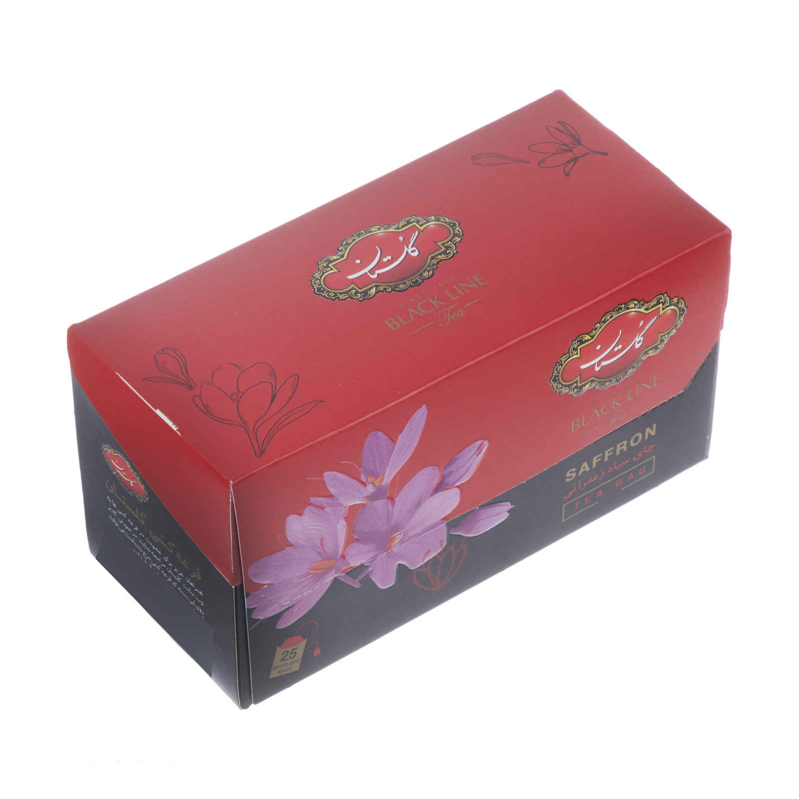 Golestan Safran Aromatisierter Schwarzer Tee (Packung mit 8)
