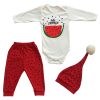 3-teiliges Yalda Baby Bekleidungs Set Modell Happy Rot