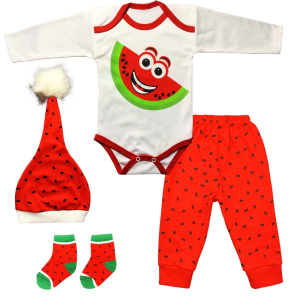 4-teiliges Yalda Baby Bekleidungs Set Modell Happy Wassermelone