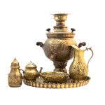 Persischer Samowar aus Messing Dekorativer Kohle-Teekocher mit Blumenmotiven 6-Liter