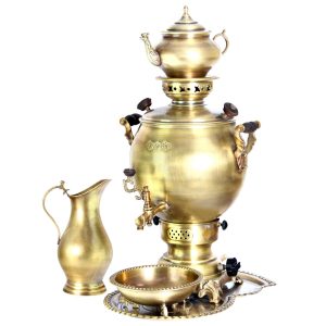 Persischer Messing-Gas-Samowar Traditionelles Design Teekocher 6-Liter