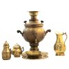 Persischer Messing-Samowar Dekorativer Kohle-Teekocher Blumenmuster 6-Liter