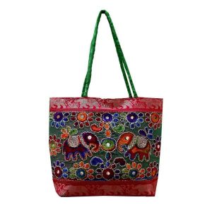 Ethnische Tragetasche mit Baluchi-Stickerei Modell Elephant