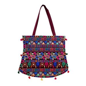 Ethnische Tragetasche mit Baluchi-Stickerei Modell Saba