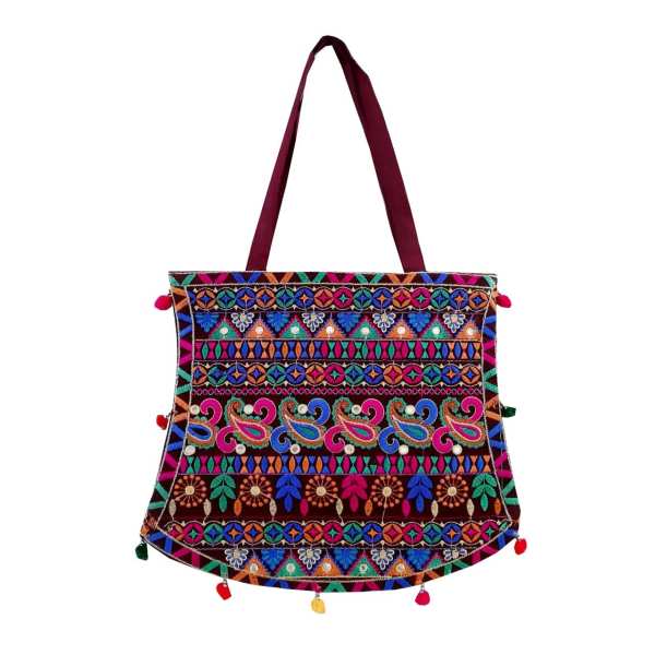 Ethnische Tragetasche mit Baluchi-Stickerei Modell Saba