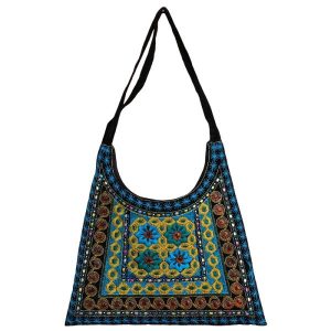 Ethno-Suede Boho Schultertasche bestickt Karimi I