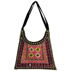 Ethno-Suede Boho Schultertasche bestickt Karimi II