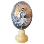 Persische dekorative handgemalte Straußenei-Schale - Ballerina