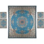 Persisches Bettüberwurf-Set – Orientalischer Stil, Doppelgröße mit Termeh-Stoff – Blue Taban