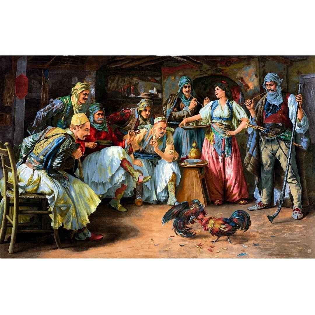 Handgeknüpfter persischer Bildteppich aus Tabriz, der Blumen darstellt