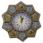 Handgefertigte persische Holz-Wanduhr – Khatam-Marketerie-Kunst, Behdad