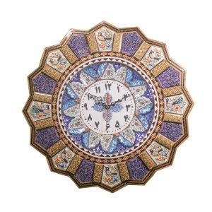 Handgefertigte persische Holz-Wanduhr – Khatam-Marketerie-Kunst, Bita