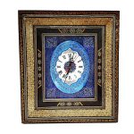 Handgefertigte persische Holz-Wanduhr – Khatam-Marketerie-Kunst, Delban