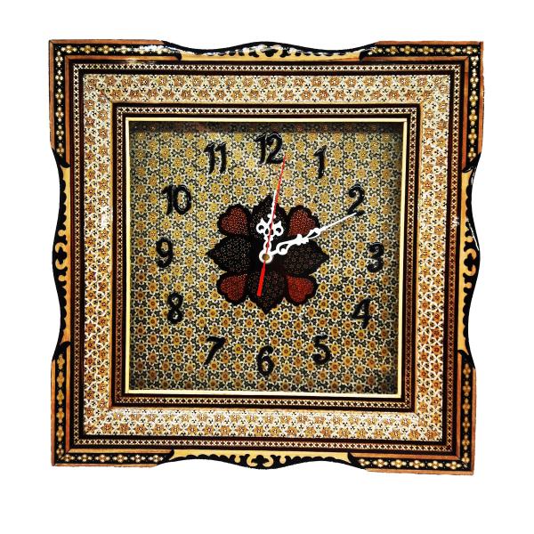Handgefertigte persische Holz-Wanduhr - Khatam-Marketerie-Kunst, Mahan