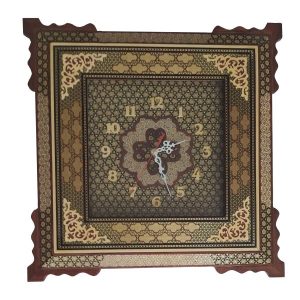 Handgefertigte persische Holz-Wanduhr – Khatam-Marketerie-Kunst, Ariyan