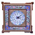 Handgefertigte persische Holz-Wanduhr – Khatam-Marketerie-Kunst, Asa