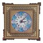 Handgefertigte persische Holz-Wanduhr – Khatam-Marketerie-Kunst, Mahla