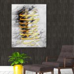 Persische Leinwandkunst – Gedruckte Gold Kalligraphie