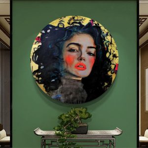 Persischer Holzposter-Druck – Persisches Mädchen Wandkunst