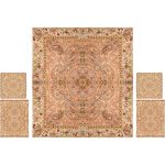 Persisches Bettüberwurf-Set – Orientalischer Stil, Doppelgröße mit Termeh-Stoff – Afshar