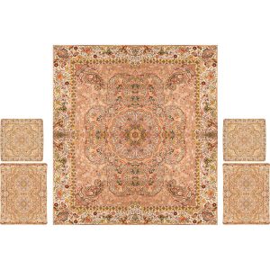 Persisches Bettüberwurf-Set – Orientalischer Stil, Doppelgröße mit Termeh-Stoff – Afshar