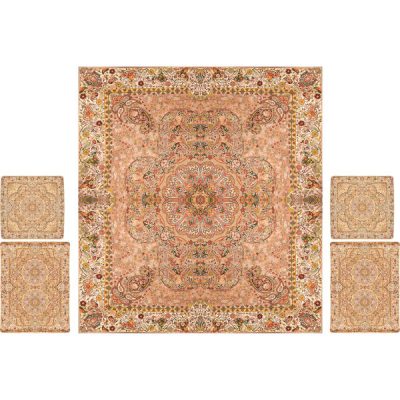 Persisches Bettüberwurf-Set – Orientalischer Stil, Doppelgröße mit Termeh-Stoff – Afshar