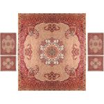 Persisches Bettüberwurf-Set – Orientalischer Stil, Doppelbettgröße mit Termeh-Stoff – Rosa Laya