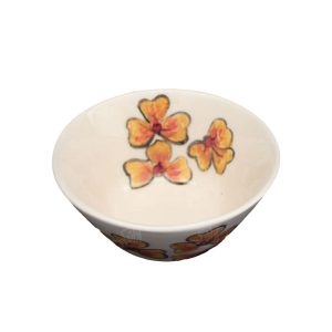 Handgefertigte Dekorative Töpferschale Modell Orange Blume