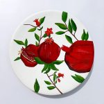 Dekorativer Keramikteller handgemalt Granatapfel