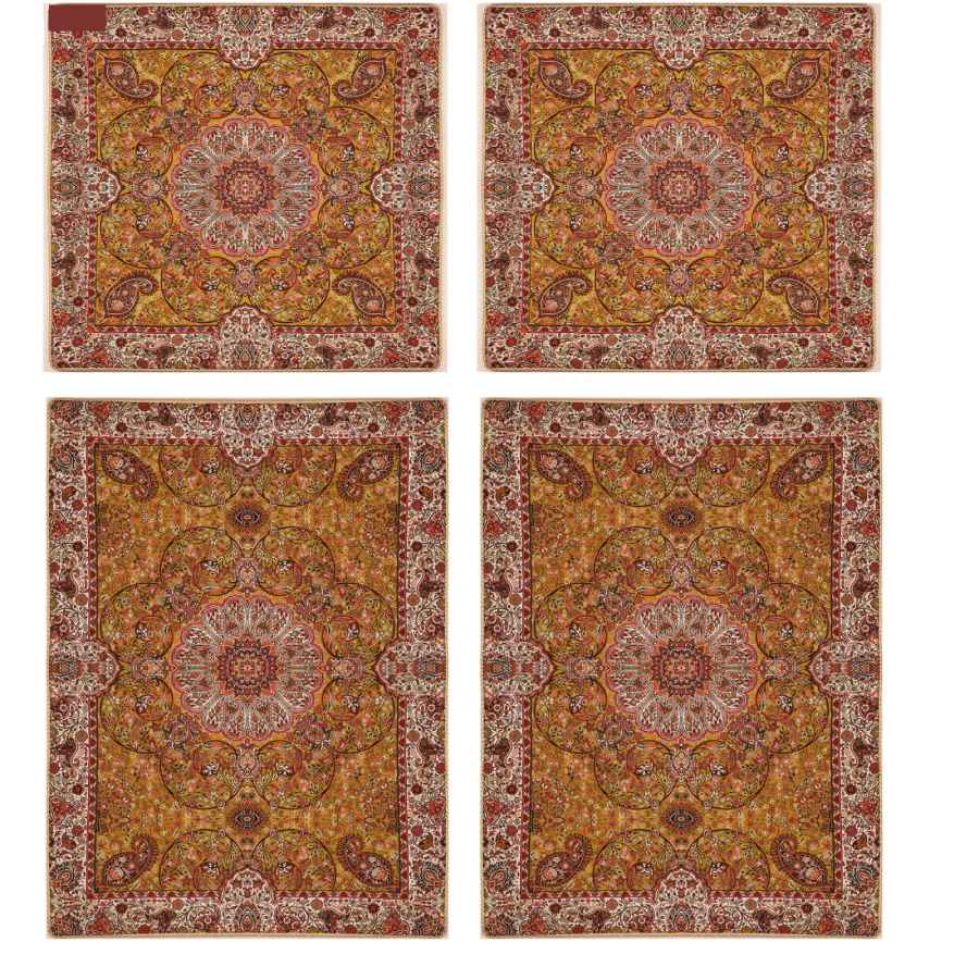 Persisches Bettüberwurf-Set – Orientalischer Stil, Doppelgröße mit Termeh-Stoff – Kebria